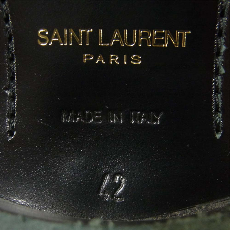 SAINT LAURENT PARIS サンローランパリ 13AW ワイアットハーネス ストラップ サイドジップ スエードリングブーツ ブラック 330781