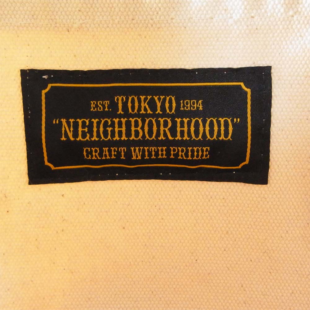 NEIGHBORHOOD ネイバーフッド × STEELE スティール トートバッグ オフホワイト×ブラウン系【中古】