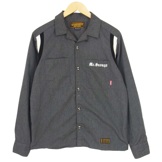 NEIGHBORHOOD ネイバーフッド 10AW 102SPNH-SHM02 HILTON CE-SHIRT.LS 長袖 ボーリング シャツ グレー系 M【中古】