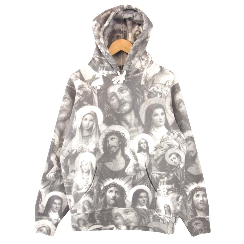 Supreme シュプリーム 18AW Jesus and Mary Hooded Sweatshirt ジーザス アンド マリー フーデッド パーカー グレー系 M【美品】【中古】