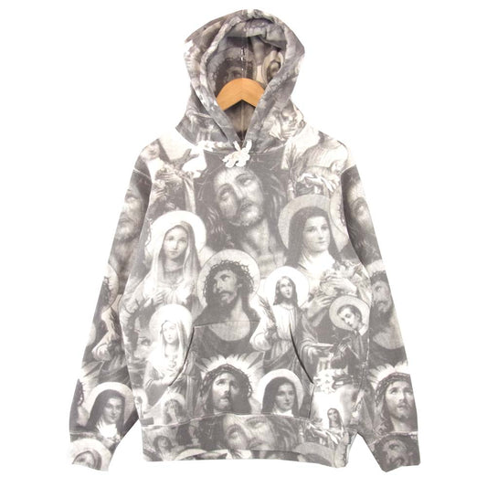 Supreme シュプリーム 18AW Jesus and Mary Hooded Sweatshirt ジーザス アンド マリー フーデッド パーカー グレー系 M【美品】【中古】