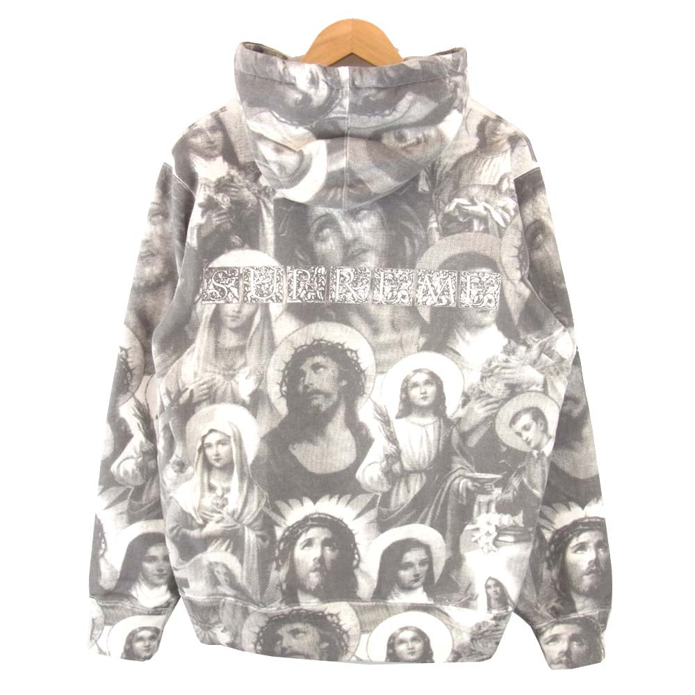 Supreme シュプリーム 18AW Jesus and Mary Hooded Sweatshirt ジーザス アンド マリー フーデッド パーカー グレー系 M【美品】【中古】