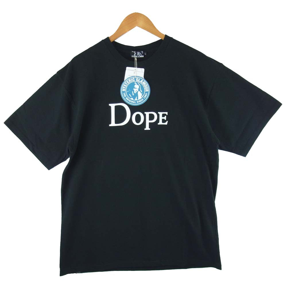 HYSTERIC GLAMOUR ヒステリックグラマー 02203CT17496 DOPE ドープ プリント Tシャツ ブラック系 L【新古品】【未使用】【中古】