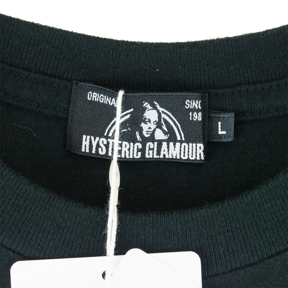 HYSTERIC GLAMOUR ヒステリックグラマー 02203CT17496 DOPE ドープ プリント Tシャツ ブラック系 L【新古品】【未使用】【中古】