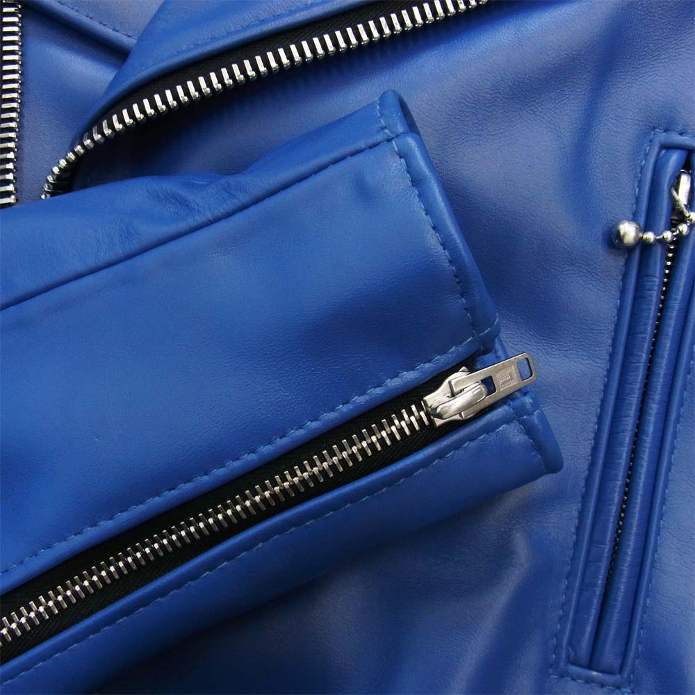Lewis Leathers ルイスレザー  LIGHTNING TF ライトニング レザー ダブルライダース  ブルー系 38【新古品】【未使用】【中古】