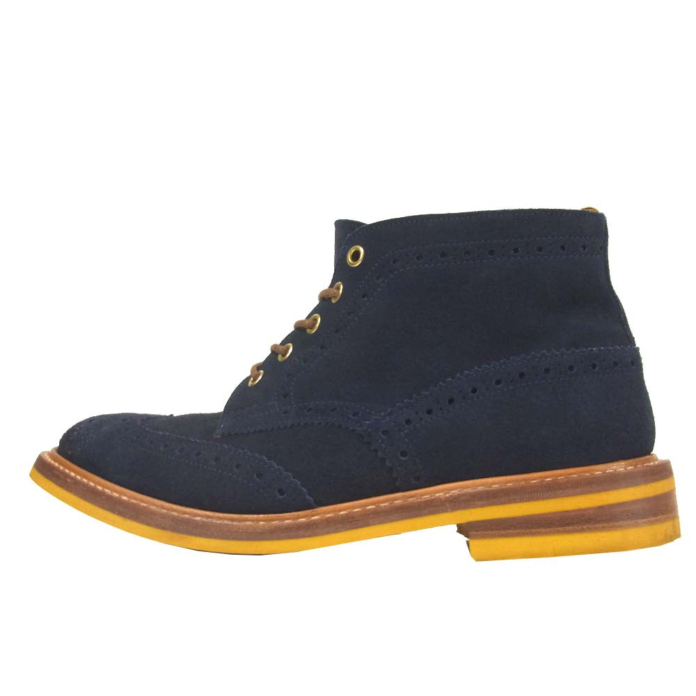 Tricker's トリッカーズ 911886 スエード カントリー ブーツ ネイビー系 9【美品】【中古】