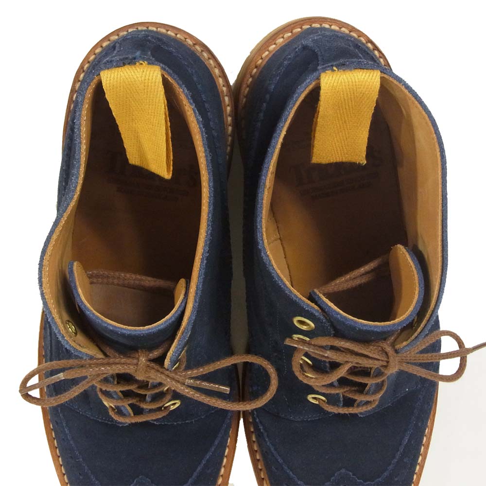 Tricker's トリッカーズ 911886 スエード カントリー ブーツ ネイビー系 9【美品】【中古】