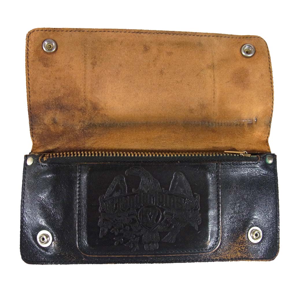 TENDERLOIN テンダーロイン T-WALLET レザー 二つ折り 長財布 ブラック系【中古】