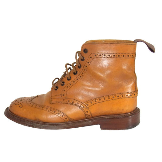 Tricker's トリッカーズ  L5180 MALTON モールトン ウイングチップ レースアップ ブーツ ライトブラウン系 6 1/2【中古】