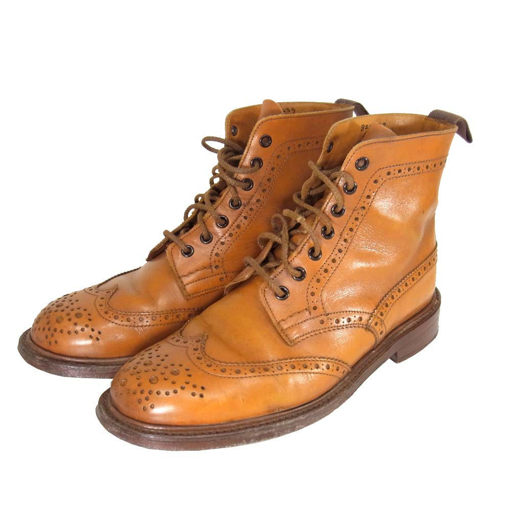 Tricker's トリッカーズ  L5180 MALTON モールトン ウイングチップ レースアップ ブーツ ライトブラウン系 6 1/2【中古】