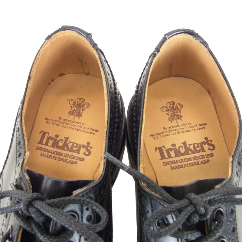 Tricker's トリッカーズ M5633 未使用品 BOURTON バートン ダイナイトソール ウイングチップ シューズ ブラック系 8 1/2【極上美品】【中古】