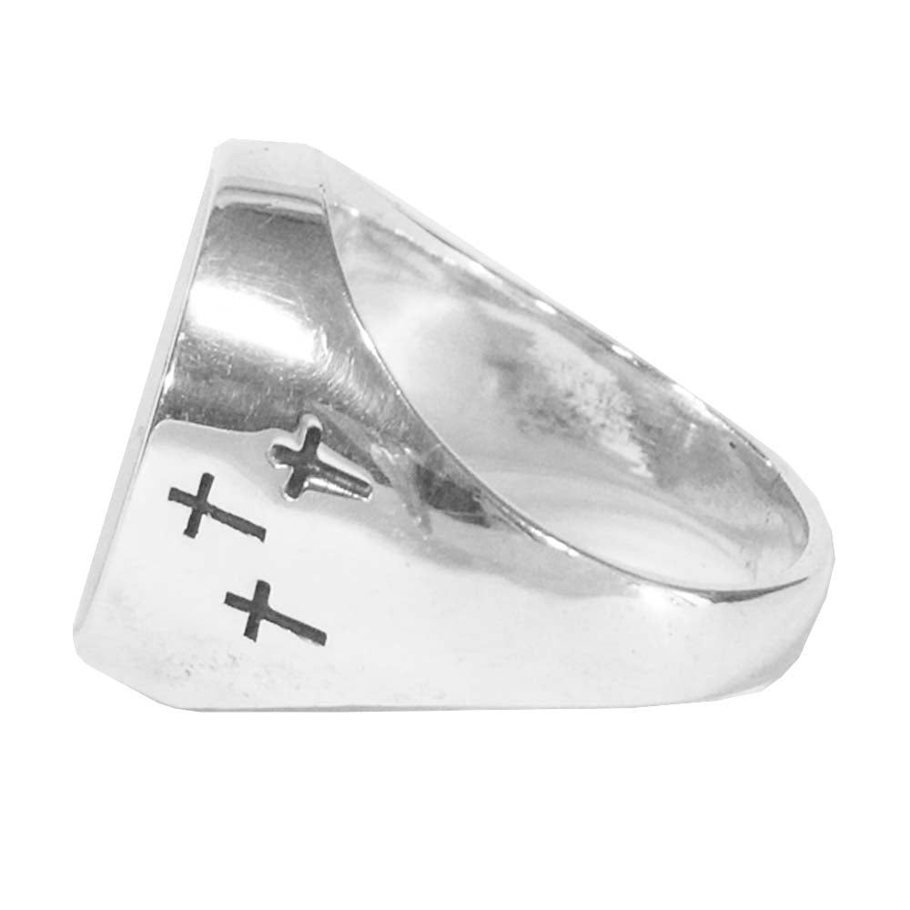 フリカ contact ring シルバー オニキス コンタクト リング シルバー系 ブラック系 20～21号【中古】