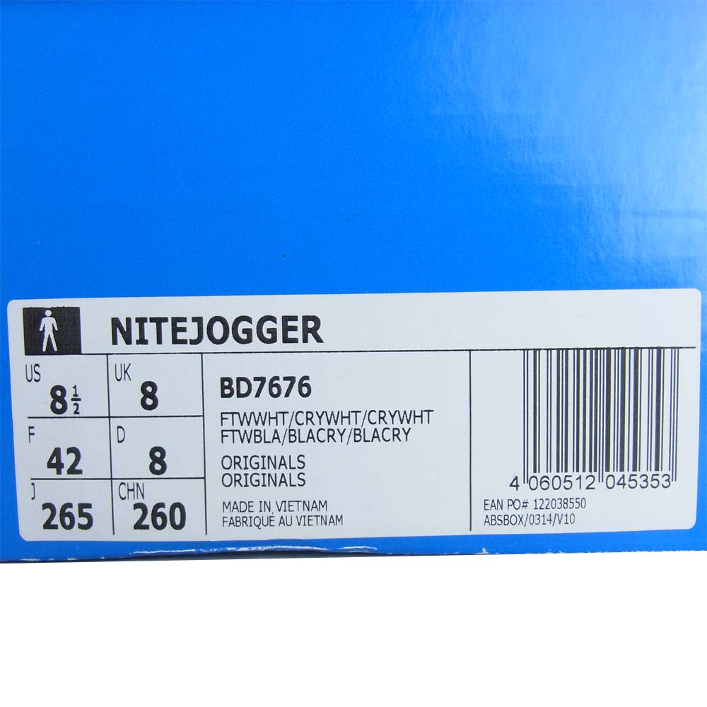 adidas アディダス BD7676 NITE JOGGER ナイト ジョガー ホワイト系 26.5cm【新古品】【未使用】【中古】