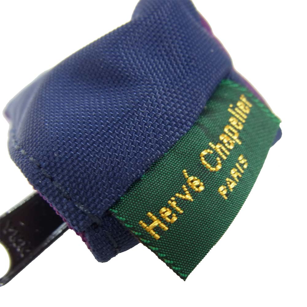 Herve Chapelier エルベ・シャプリエ 719N ペンケース ネイビー×パープル ネイビー系【美品】【中古】