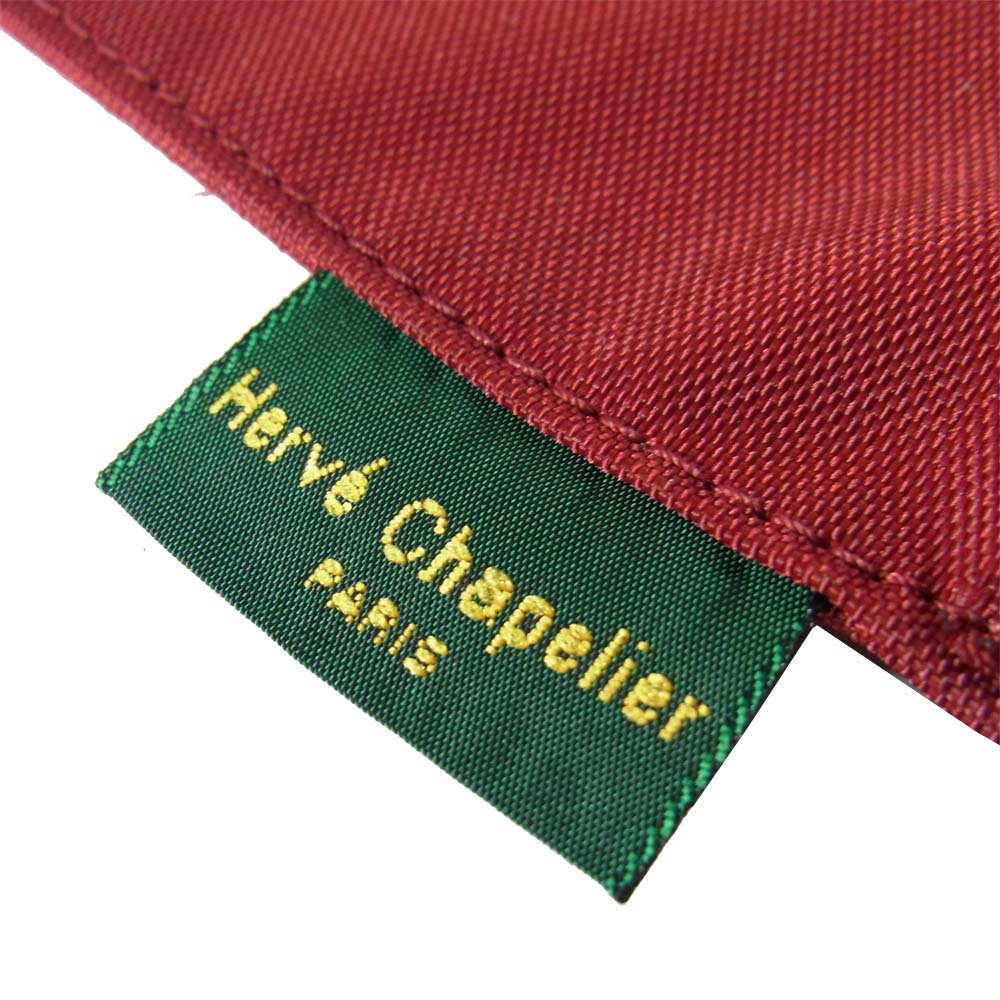 Herve Chapelier エルベ・シャプリエ 902N ナイロン フラットポーチM  グルナ エンジ系【美品】【中古】