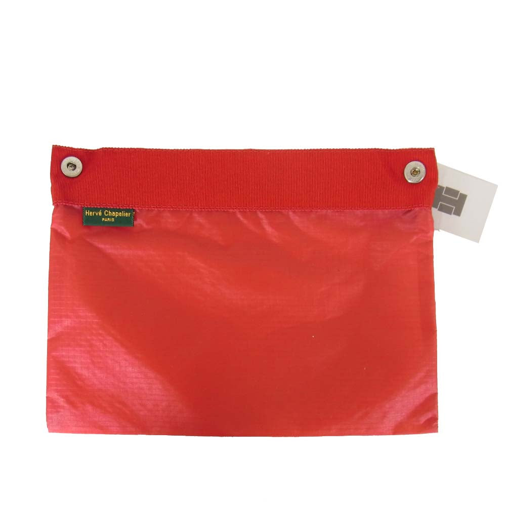 Herve Chapelier エルベ・シャプリエ パラシュート クロス ポーチ レッド レッド系【新古品】【未使用】【中古】