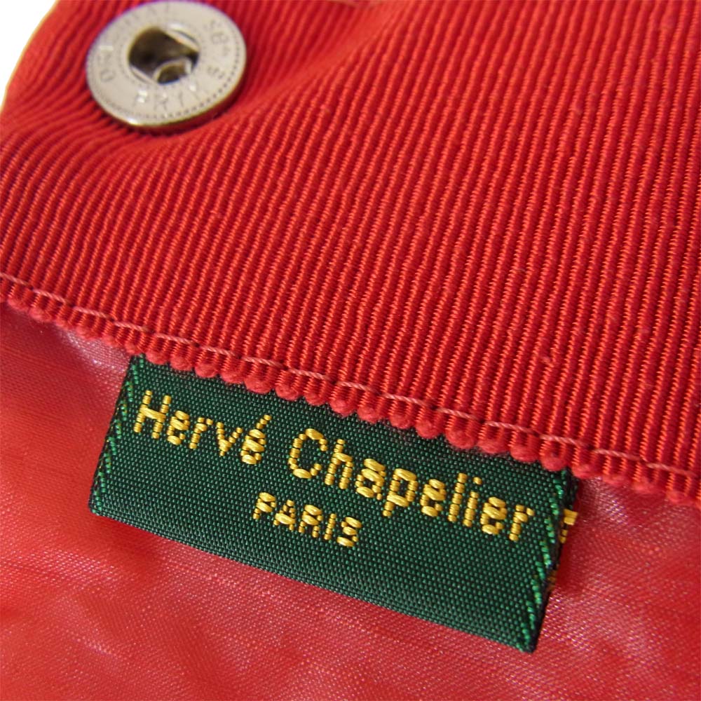 Herve Chapelier エルベ・シャプリエ パラシュート クロス ポーチ レッド レッド系【新古品】【未使用】【中古】