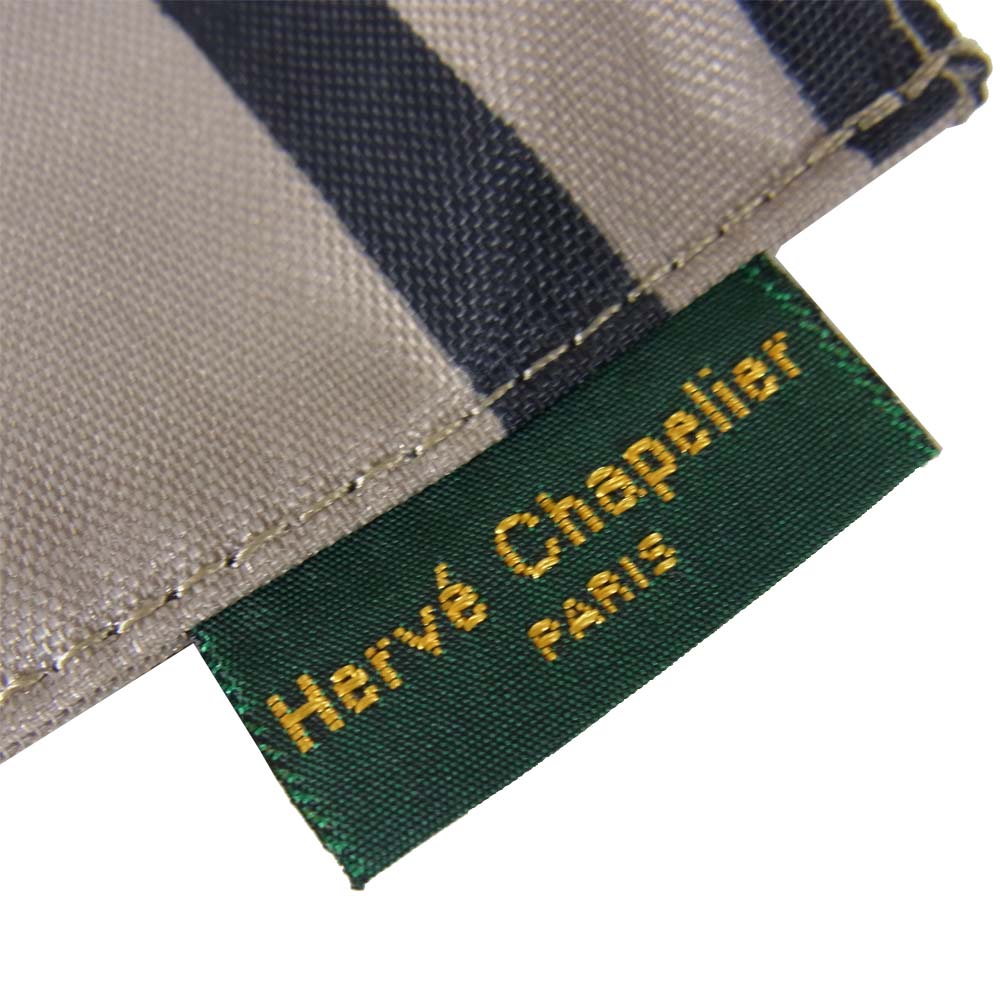Herve Chapelier エルベ・シャプリエ 902N ナイロン フラットポーチM  バンブー ベージュ系【新古品】【未使用】【中古】