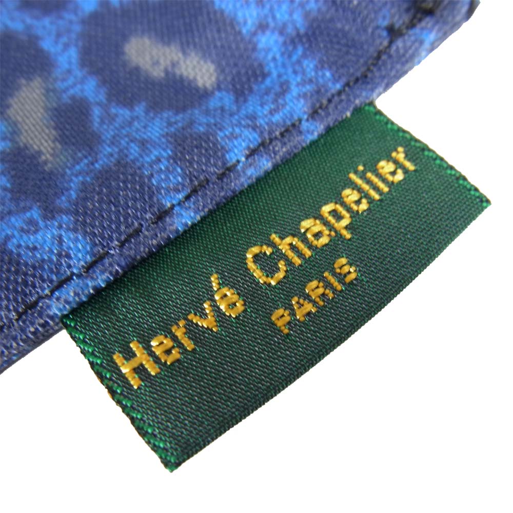Herve Chapelier エルベ・シャプリエ 902N ナイロン フラットポーチM パンサーブルー ブルー系【極上美品】【中古】