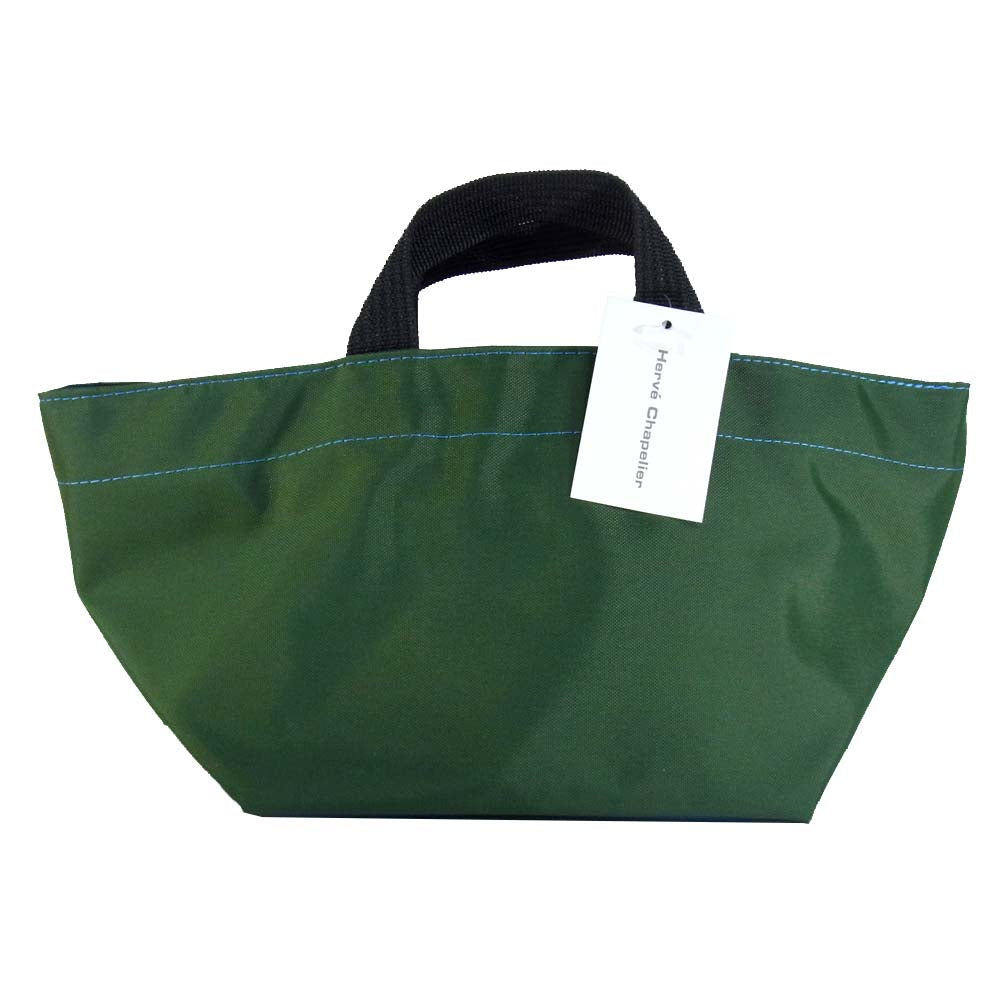 Herve Chapelier エルベ・シャプリエ 901N ナイロン 舟型 トートS グリーンー×ブルー【新古品】【未使用】【中古】