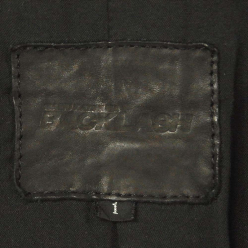 バックラッシュ 1708-03 レザー 2B テーラード ジャケット 牛革 日本製 ブラック系 S【中古】
