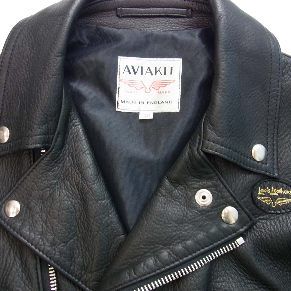 Lewis Leathers ルイスレザー 391T ×THE REAL McCOY’S リアルマッコイズ ライトニング  ディアスキン レザー ライダース ジャケット ブラック系 40【美品】【中古】
