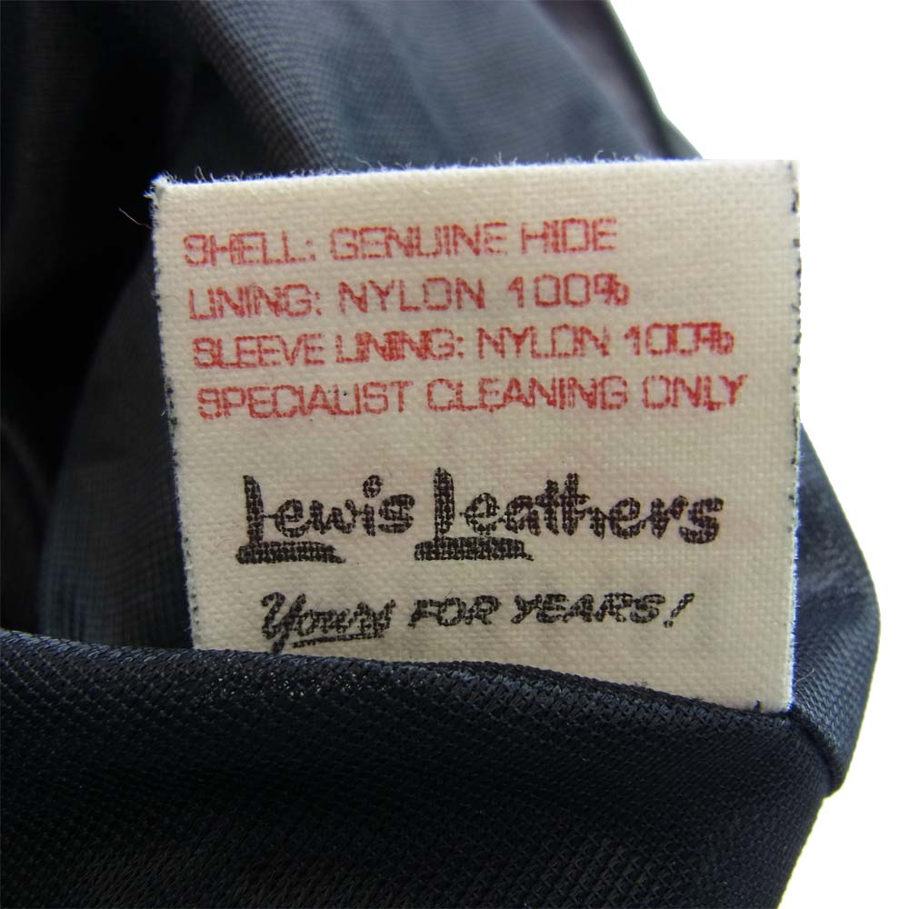 Lewis Leathers ルイスレザー 391T ×THE REAL McCOY’S リアルマッコイズ ライトニング  ディアスキン レザー ライダース ジャケット ブラック系 40【美品】【中古】