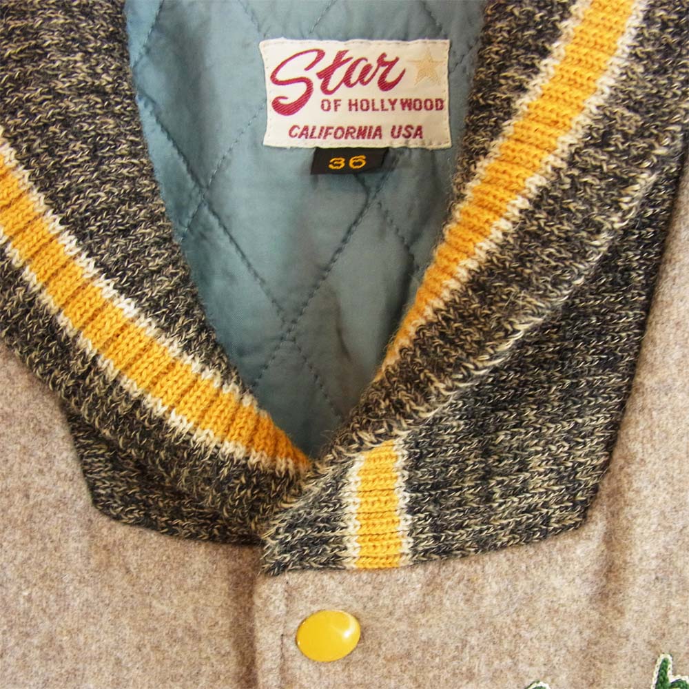 スターオブハリウッド 東洋エンタープライズ 復刻 ファラオJKT リブ 刺繍 スタジャン ベージュ系 36【中古】