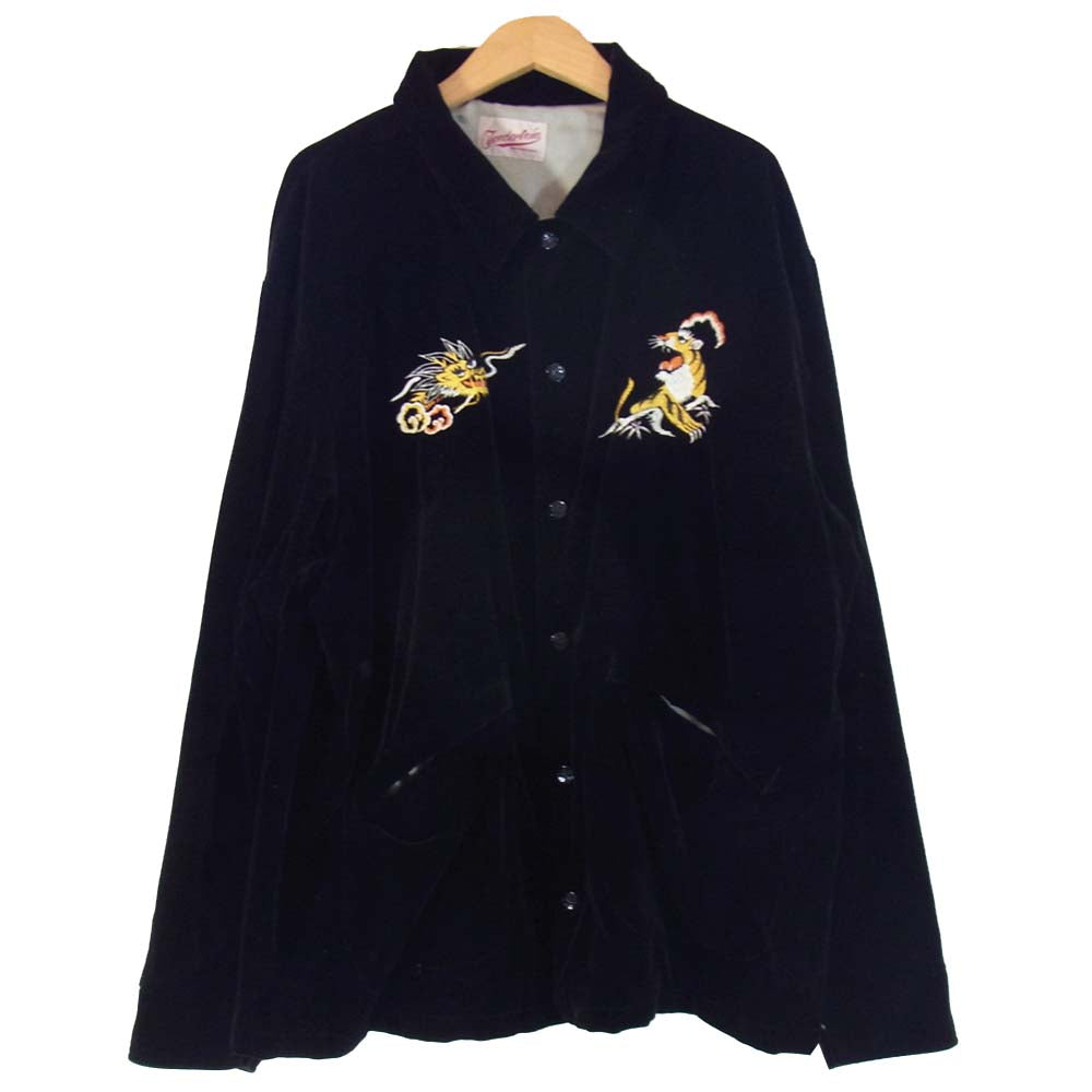 TENDERLOIN テンダーロイン T-SOUVENIR JKT 刺繍 ベロア スーベニア ジャケット ブラック系 M【美品】【中古】
