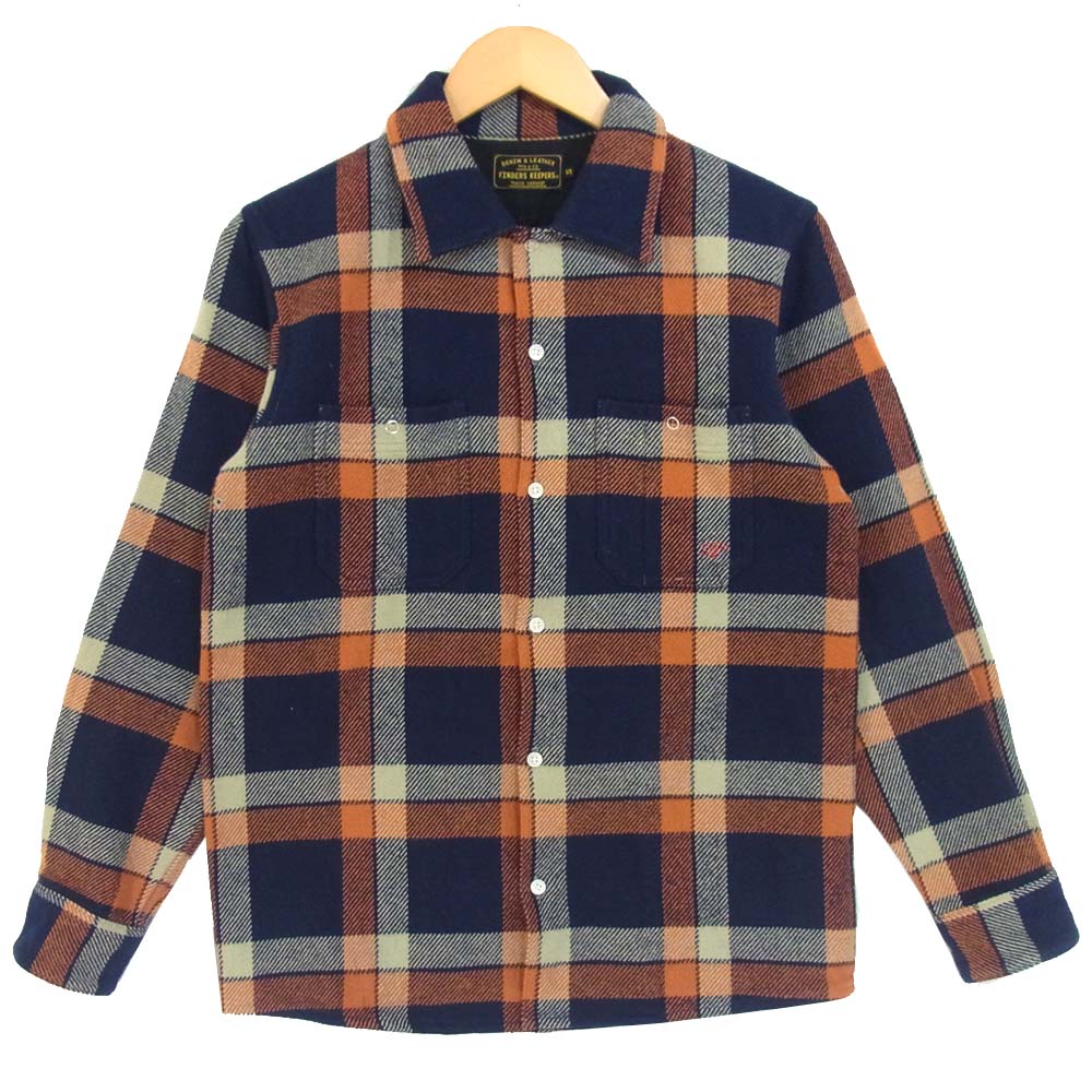 ファインダーズ キーパーズ 40631102 FK-FLANNEL WORK チェック フランネル シャツ オレンジ×ネイビー系 S【美品】【中古】