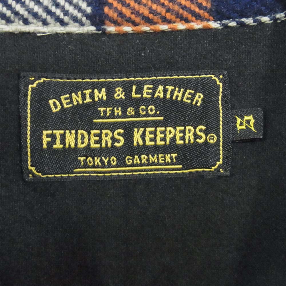 ファインダーズ キーパーズ 40631102 FK-FLANNEL WORK チェック フランネル シャツ オレンジ×ネイビー系 S【美品】【中古】