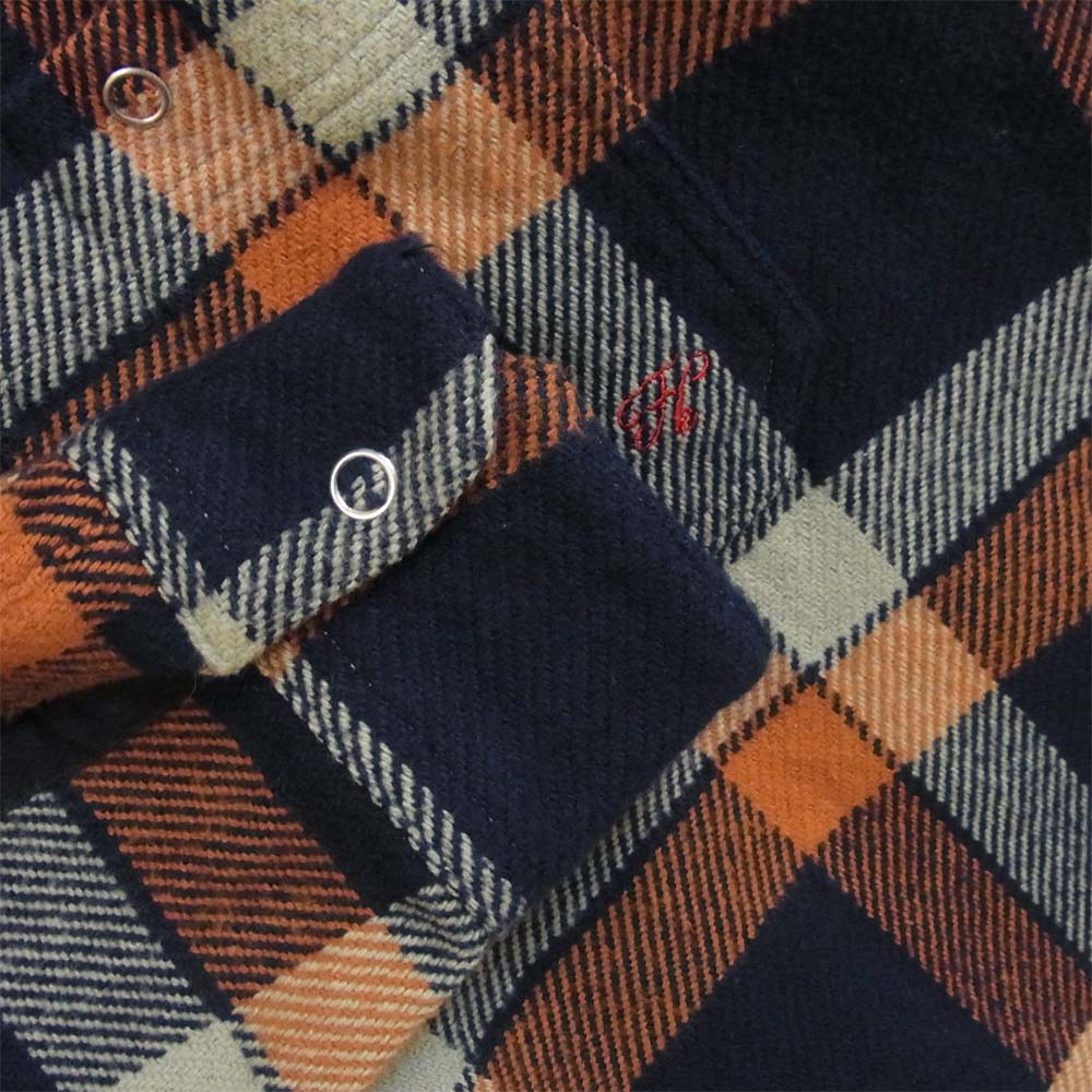 ファインダーズ キーパーズ 40631102 FK-FLANNEL WORK チェック フランネル シャツ オレンジ×ネイビー系 S【美品】【中古】
