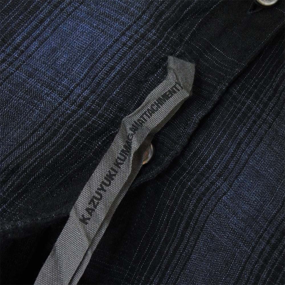ATTACHMENT アタッチメント KS71-099 Li/Co シャンブレー オンブレー チェック レギュラー カラーシャツ L/S ネイビー系 1【中古】