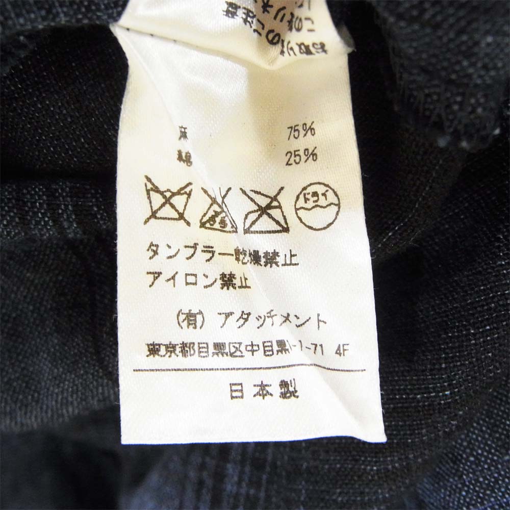 ATTACHMENT アタッチメント KS71-099 Li/Co シャンブレー オンブレー チェック レギュラー カラーシャツ L/S ネイビー系 1【中古】