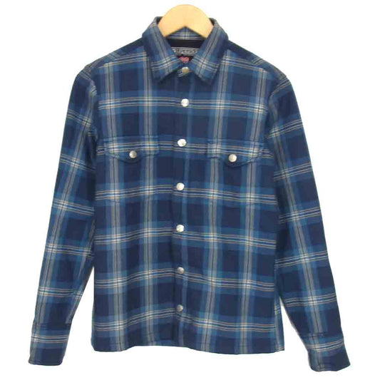 ブラックトップモーターサイクル BT07FW-S01 WIND STOPPER チェック シャツ ジャケット ブルー系 S【中古】