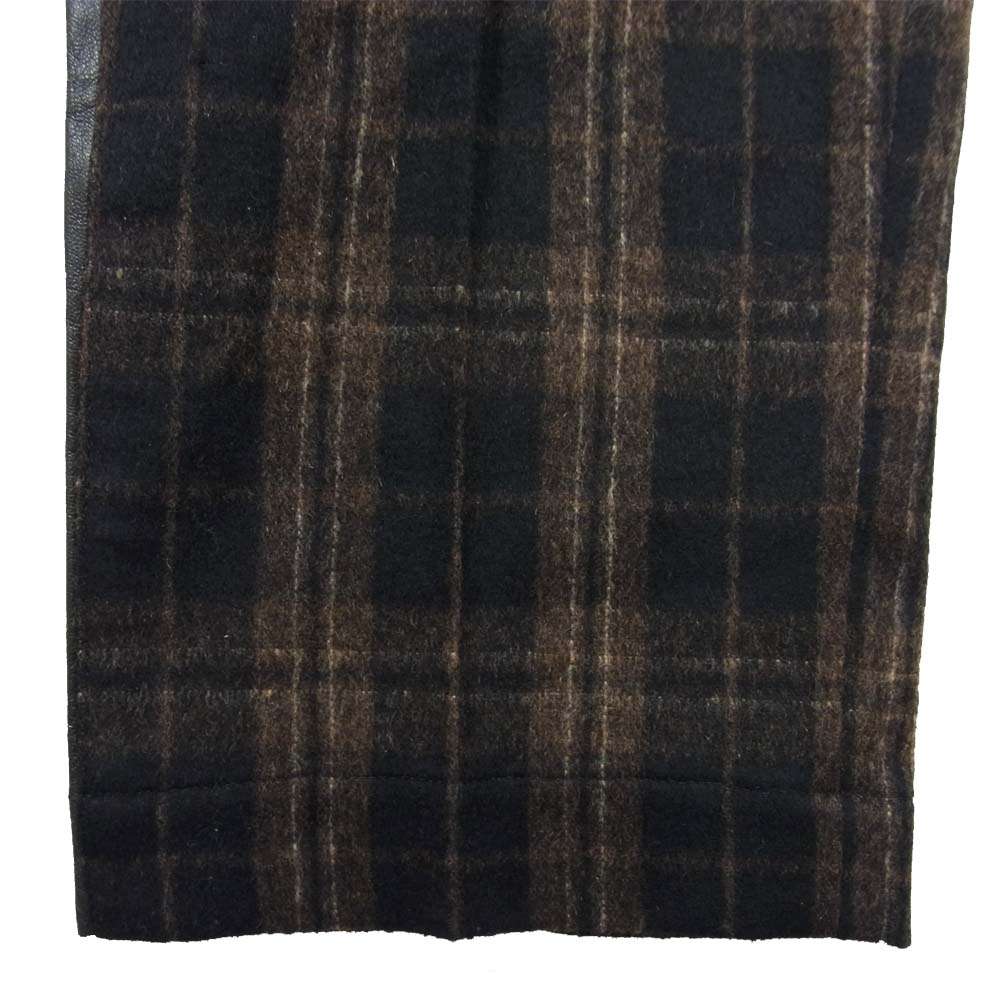 バックラッシュ 1231-01 ウール レザーサイドライン チェック パンツ ブラウン系 M【中古】
