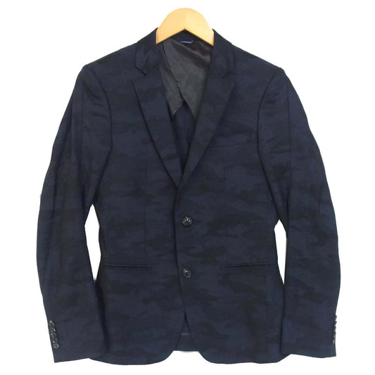 junhashimoto ジュンハシモト 1031510017 迷彩 カモフラ 2B テーラード ジャケット ダークネイビー系 2【中古】