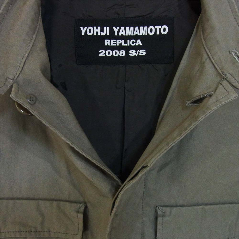 Yohji Yamamoto ヨウジヤマモト POUR HOMME プールオム 19SS HH-J61-045 08SS'REPLICA スタンドカラー ミリタリー コート グレー系 2【中古】