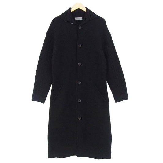 Yohji Yamamoto ヨウジヤマモト POUR HOMME プールオム 10AW THE MEN 4.1 HC-K58-972 ウールニット ハイネック ロングコート ブラック系 2【中古】