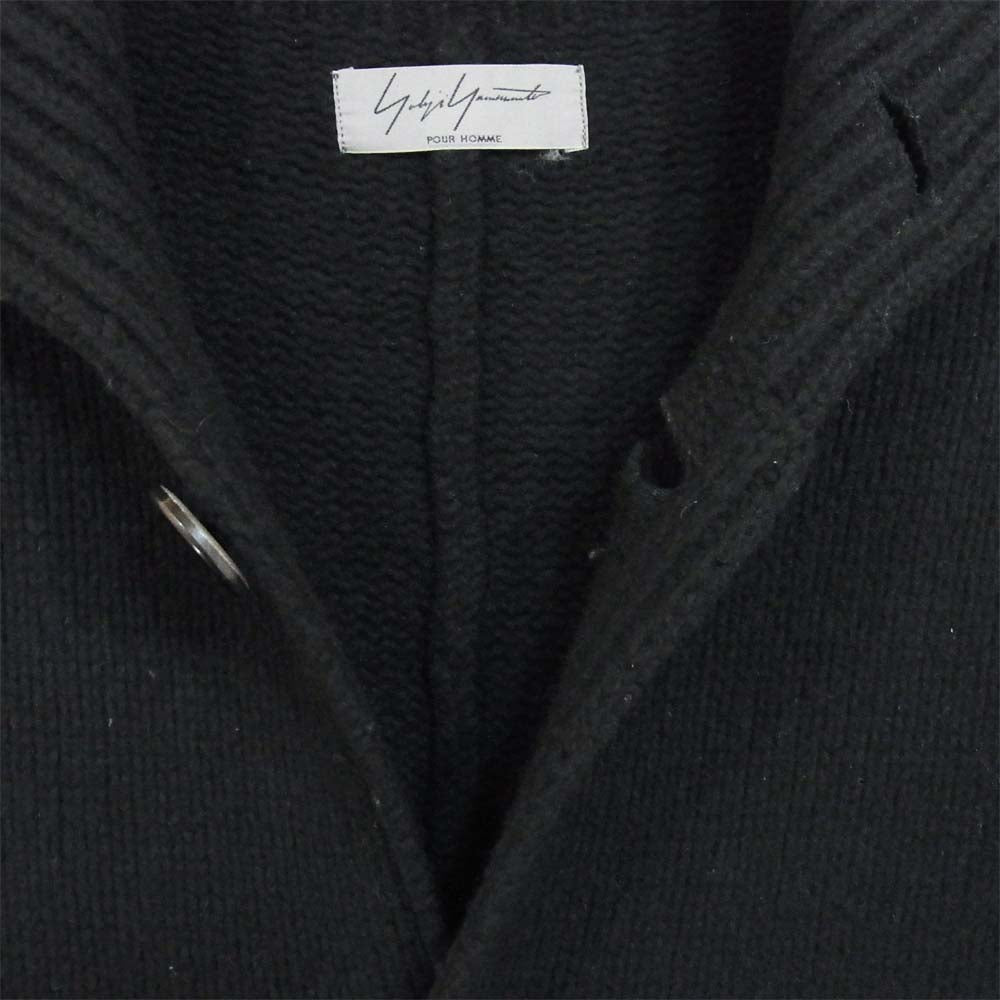 Yohji Yamamoto ヨウジヤマモト POUR HOMME プールオム 10AW THE MEN 4.1 HC-K58-972 ウールニット ハイネック ロングコート ブラック系 2【中古】