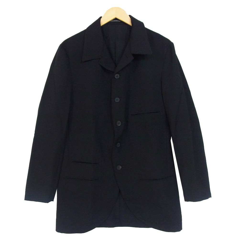 Yohji Yamamoto ヨウジヤマモト POUR HOMME プールオム 20SS HN-J45-100 ウールギャバジン 開襟 ジャケット ブラック系 2【中古】