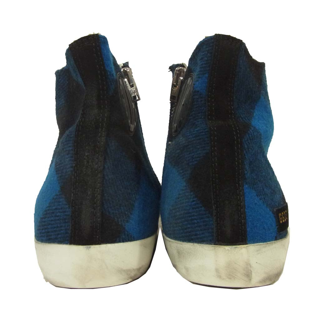 GOLDEN GOOSE ゴールデングース G25U591 FRANCY フランシー ハイカット ダメージ加工 スニーカー ブルー系 ブラック系 43【中古】