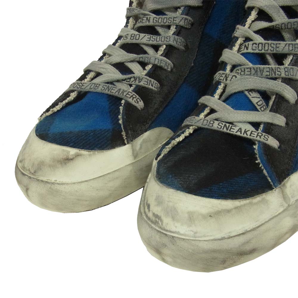 GOLDEN GOOSE ゴールデングース G25U591 FRANCY フランシー ハイカット ダメージ加工 スニーカー ブルー系 ブラック系 43【中古】