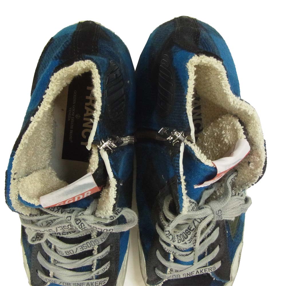 GOLDEN GOOSE ゴールデングース G25U591 FRANCY フランシー ハイカット ダメージ加工 スニーカー ブルー系 ブラック系 43【中古】