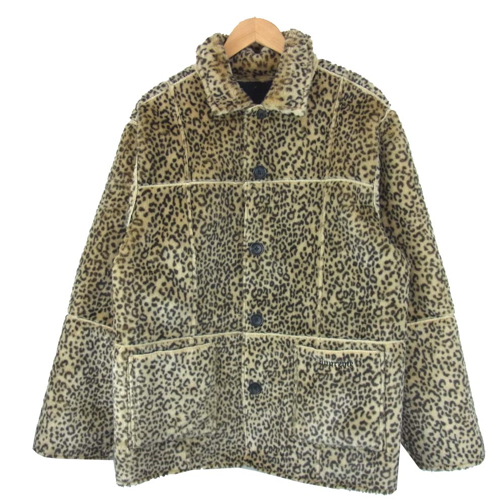 Supreme シュプリーム 19SS Reversible Faux Suede Leopard Coat リバーシブル レオパード スウェード コート ブラック系 マルチカラー系 L【新古品】【未使用】【中古】