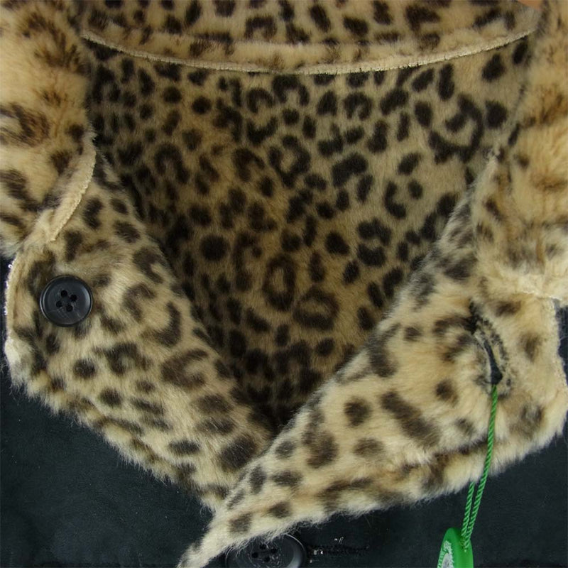 Supreme シュプリーム 19SS Reversible Faux Suede Leopard Coat リバーシブル レオパード スウェード コート ブラック系 マルチカラー系 L【新古品】【未使用】【中古】
