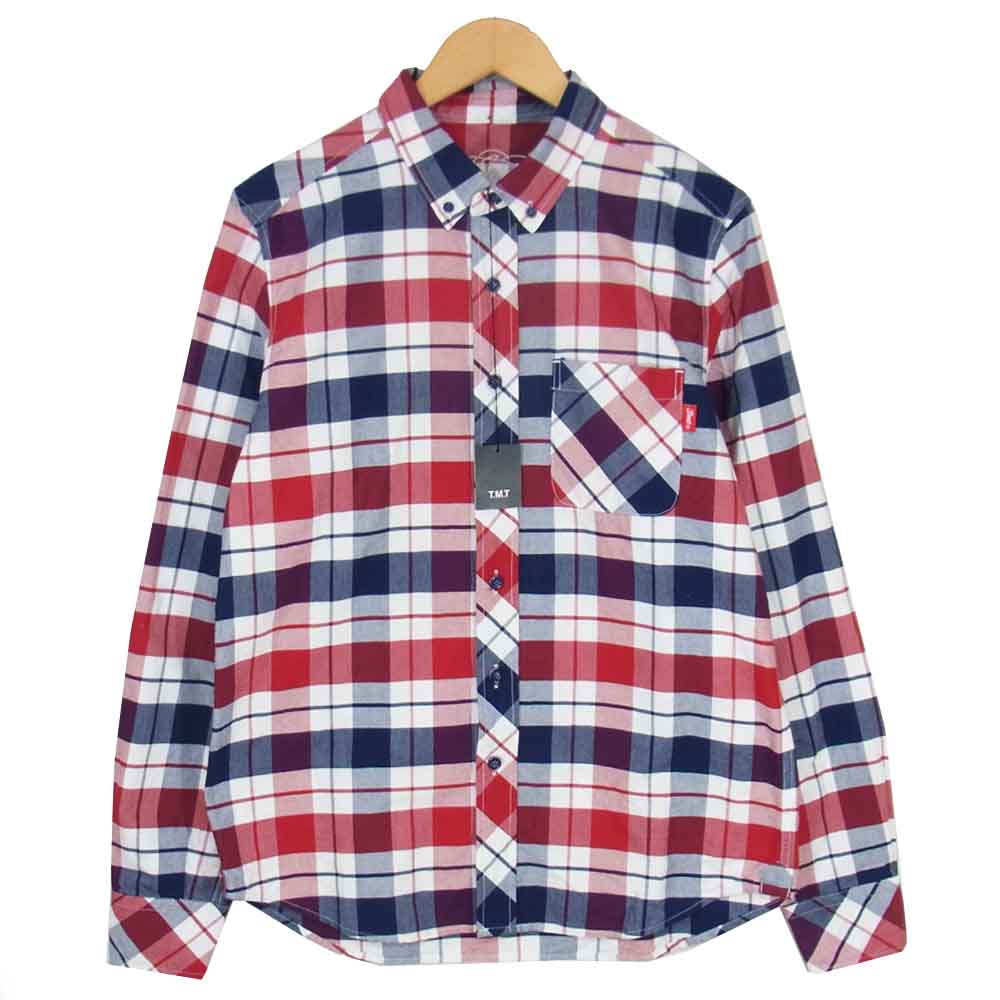 TSH-S19SP01 REVIVAL L/SL OX CHECK SHIRT トリコロールチェック オックスシャツ ネイビー系 L【極上美品】【中古】
