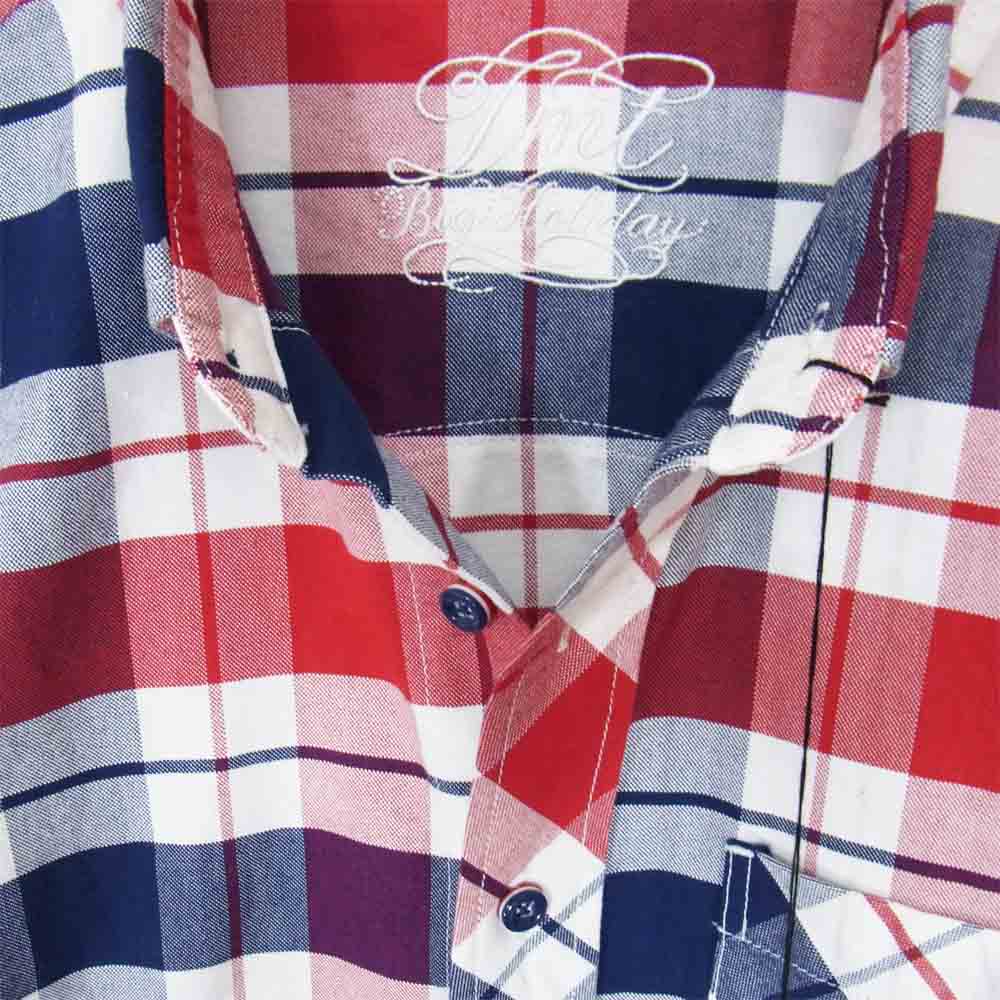 TSH-S19SP01 REVIVAL L/SL OX CHECK SHIRT トリコロールチェック オックスシャツ ネイビー系 L【極上美品】【中古】