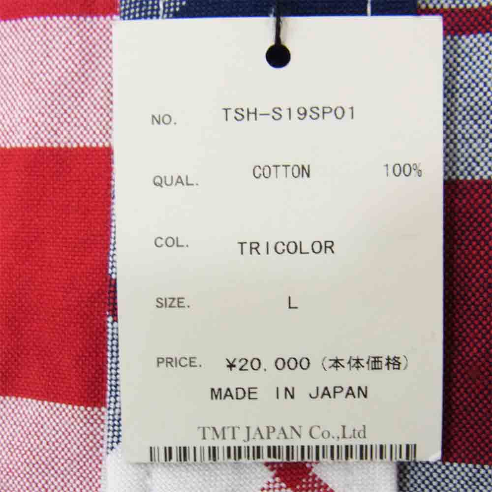 TSH-S19SP01 REVIVAL L/SL OX CHECK SHIRT トリコロールチェック オックスシャツ ネイビー系 L【極上美品】【中古】