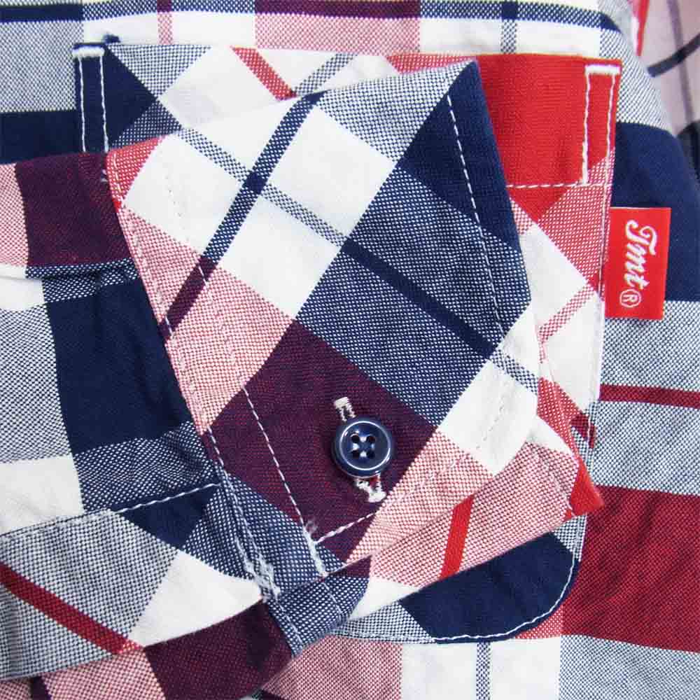 TSH-S19SP01 REVIVAL L/SL OX CHECK SHIRT トリコロールチェック オックスシャツ ネイビー系 L【極上美品】【中古】